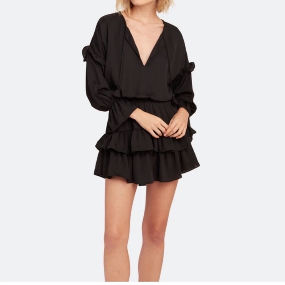 MISA Amalya Satin Crepe Dress Black S